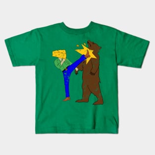 Cheesehead Karate Kick Kids T-Shirt